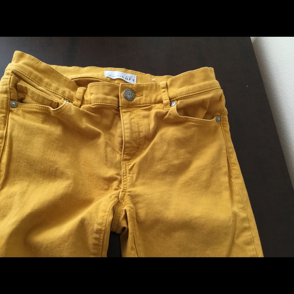 Ann Taylor Loft modern skinny mustard jeans 00/24